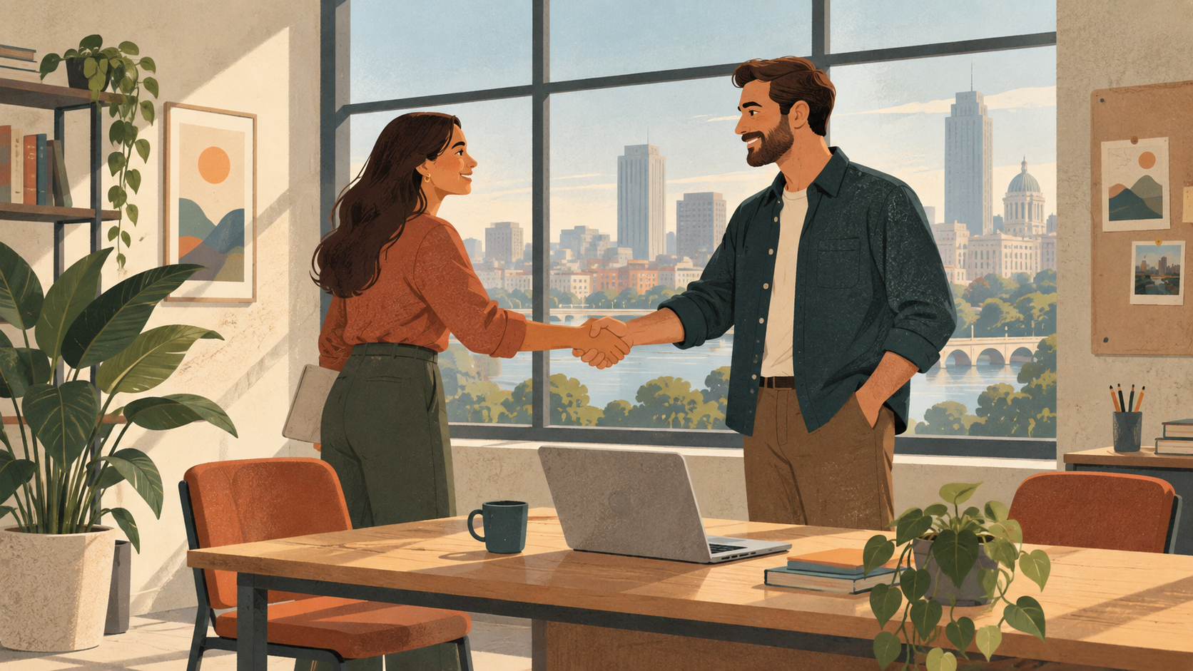 two people shaking hands